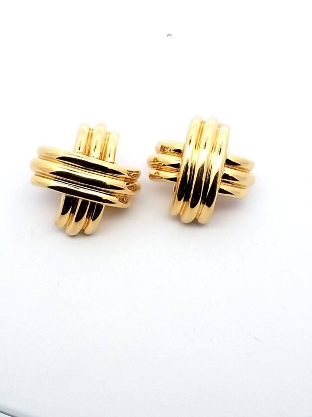 Tiffany & Co. 18K Yellow Gold Signature X Clip on Earrings